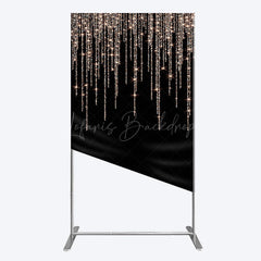 Lofaris Black Rose Gold Lines Simple Birthday Rectangle Backdrop