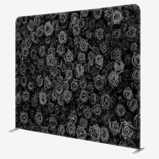 Lofaris Black Rose Wall Double-Sided Tension Fabric Backdrop 3D Floral Background for Wedding Party Photo Booth Decor