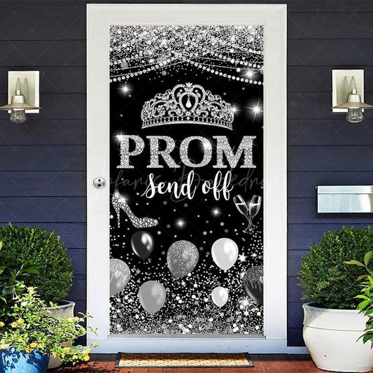 Lofaris Black Silver Prom Send Off Graduation Door Cover