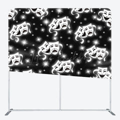 Lofaris Black Sparkle Tragic Comedy Mask Pillow Case Backdrop