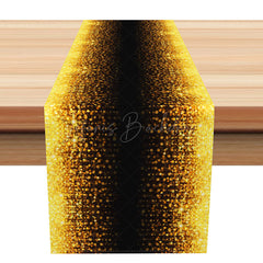 Lofaris Black Table Runner with Gold Gradient Dots Elegant and Simple Dining Decor Modern Minimalist Kitchen Linen