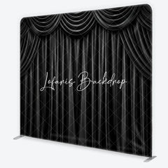 Lofaris Black Velvet Curtain Square Double-Sided Backdrop Elegant Theatrical Drapes for Photography and Events