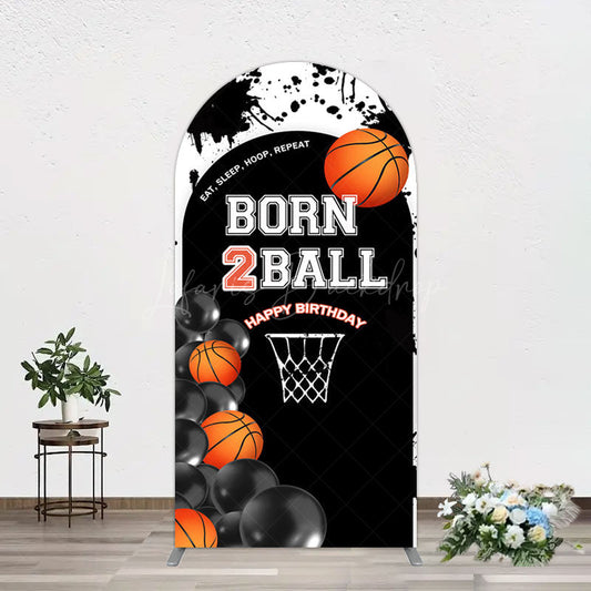 Lofaris Black White Basketball Born 2 Ball Arch Backdrop