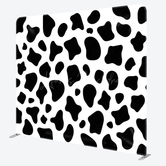 Lofaris Black White Cow Pattern Birthday Pillow Case Backdrop
