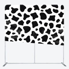 Lofaris Black White Cow Pattern Birthday Pillow Case Backdrop