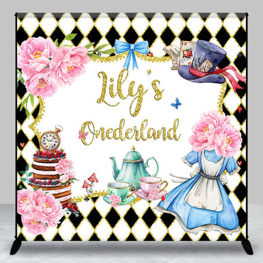 Lofaris Black White Magical Custom Name Onederland Backdrop