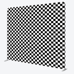 Lofaris Black White Plaid Pattern Square Tension Backdrop