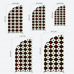 Lofaris Black White Rhombus Poker Birthday Half Moon Arch Backdrop