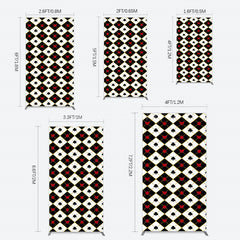 Lofaris Black White Rhombus Poker Birthday Rectangle Backdrop