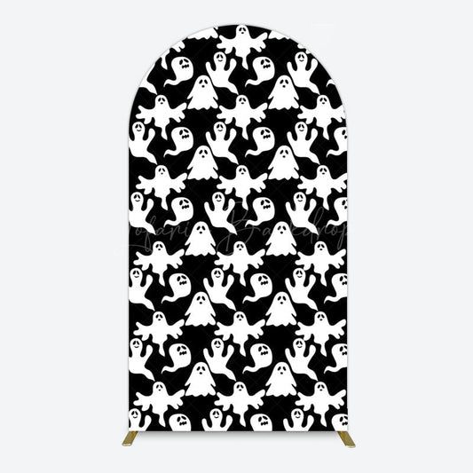 Lofaris Black White Scary Halloween Ghosts Arch Backdrop