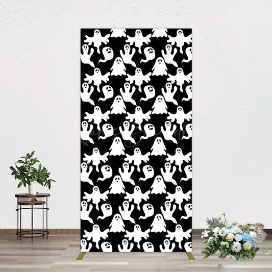 Lofaris Black White Scary Halloween Ghosts Rectangle Backdrop