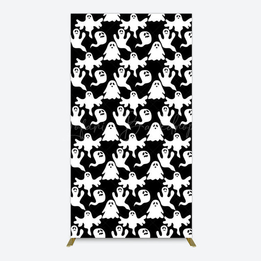 Lofaris Black White Scary Halloween Ghosts Rectangle Backdrop