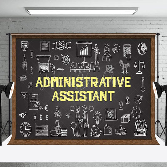 Lofaris Blackboard Painting Administrative Assistant Backdrop