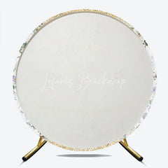 Lofaris Blessing On Your Confirmation Round Backdrop Gold Cross and Doves for Baptism or First Holy Communion Party