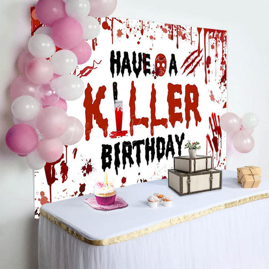 Lofaris Bloody Handprints Killer Halloween Birthday Backdrop