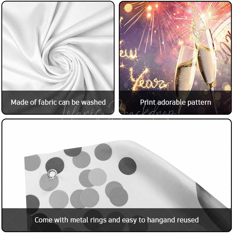 Lofaris Bloom Sparkle Clock 2025 New Year Garage Door Banner