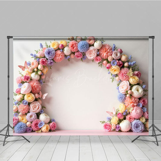 Lofaris Blooming Floral Garland Wedding Photography Backdrop