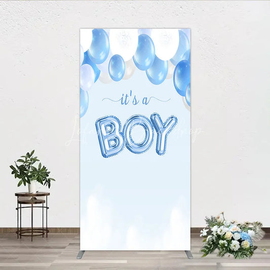 Lofaris Blue and White Balloons with It’s a Boy Foil Message Rectangle Arch Backdrop Gender Reveal Baby Shower Party Decor