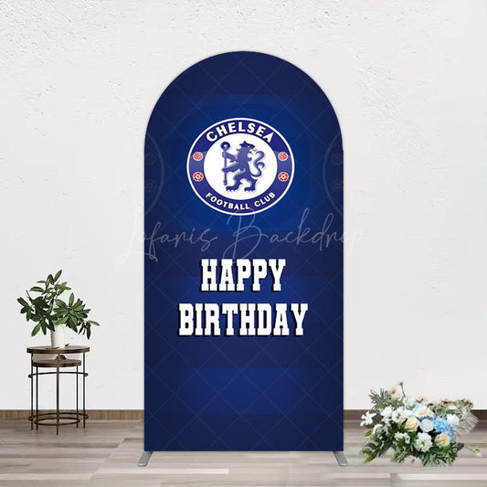 Lofaris Blue Football Club Logo Sport Birthday Arch Backdrop