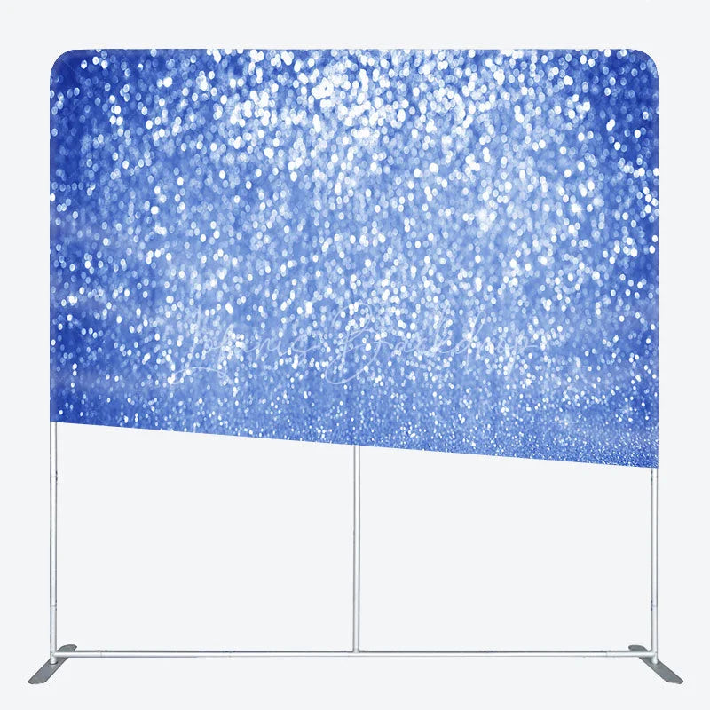 Lofaris Blue Glitter Tension Fabric Backdrop Sparkle Bokeh Photography Background Abstract Shimmer Decoration