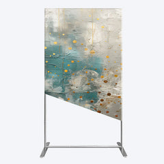 Lofaris Blue Gray Cement Wall Gold Dots Birthday Rectangle Backdrop
