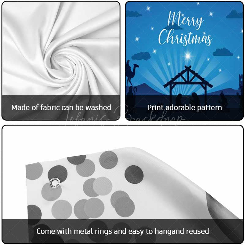 Lofaris Blue Night Jesus Pilgrimage Xmas Garage Door Banner