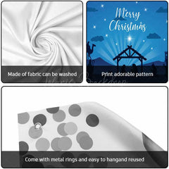 Lofaris Blue Night Jesus Pilgrimage Xmas Garage Door Banner