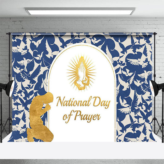 Lofaris Blue Pigeon Gold National Day Of Prayer Backdrop