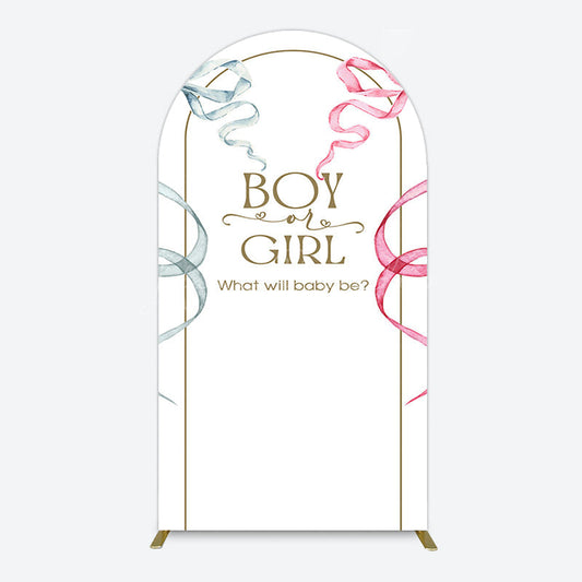 Lofaris Blue Pink Ribbon Boy Or Girl Baby Shower Arch Backdrop