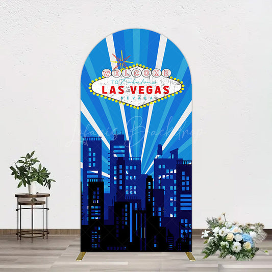 Lofaris Blue Rays Building City Las Vegas Casino Arch Backdrop