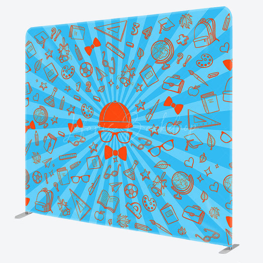 Lofaris Blue Rays Orange Paint Fathers Day Pillow Case Backdrop