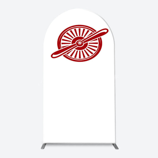 Lofaris Blue Red White Space Fighter Top One Arch Backdrop