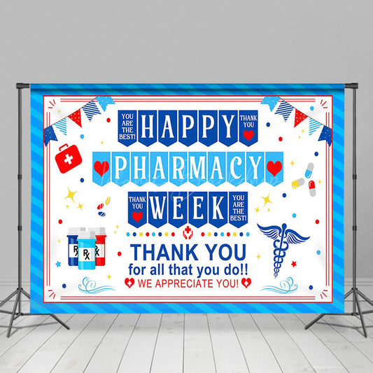 Lofaris Blue Sacred Happy Pharmacy Week Appreciate Backdrop