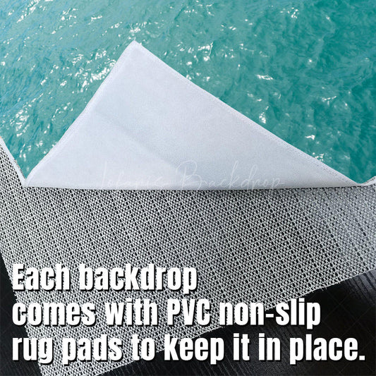 Lofaris Blue Sea Surface Under Sunshine Fabric Floor Backdrop