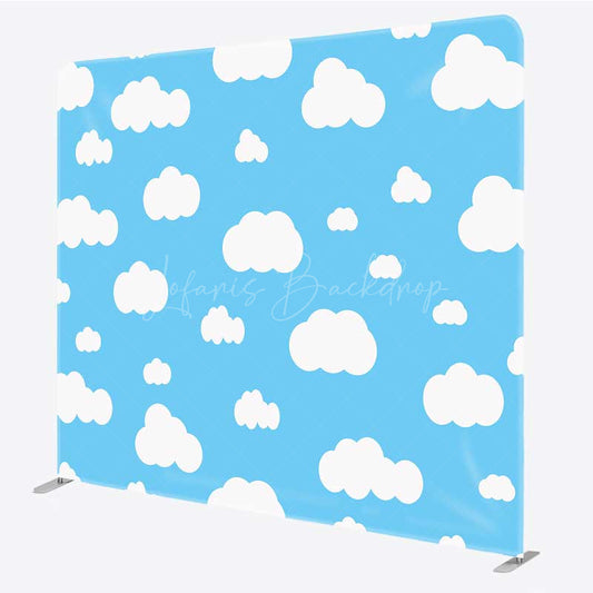 Lofaris Blue Sky Cloudy Double Sided Tension Fabric Backdrop