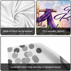 Lofaris Blue Sky He Is Risen Cross Easter Garage Door Banner