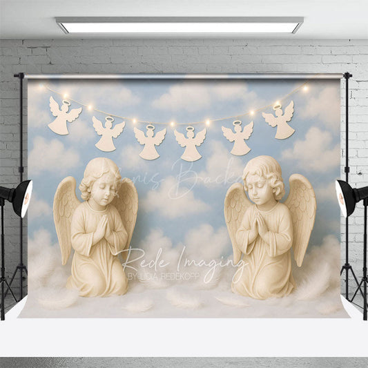 Lofaris Blue Sky Paradise Angles Light Cake Smash Backdrop