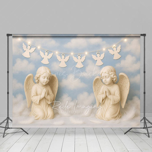 Lofaris Blue Sky Paradise Angles Light Cake Smash Backdrop