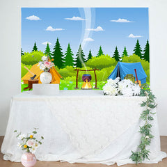 Lofaris Blue Sky Wild Forest Jungle Tents Picnic Backdrop