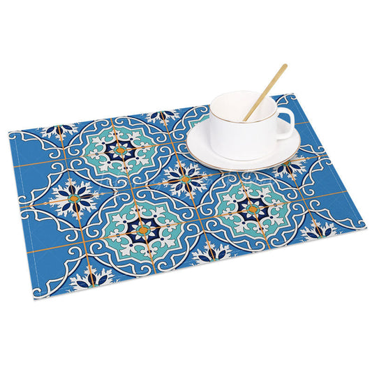 Lofaris Blue Slovakia Elegant Pattern Set of 4 Placemats