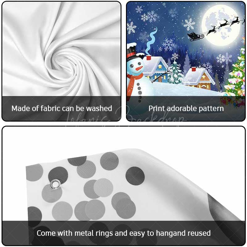 Lofaris Blue Snowy Night Snowman Field Garage Door Banner