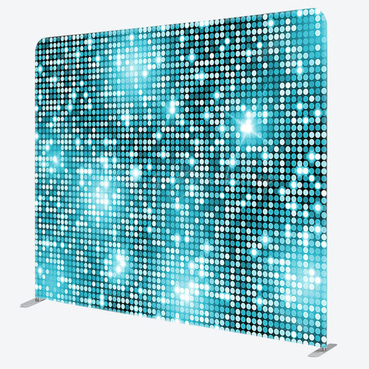 Lofaris Blue Sparkle Sequins Party Square Tension Backdrop