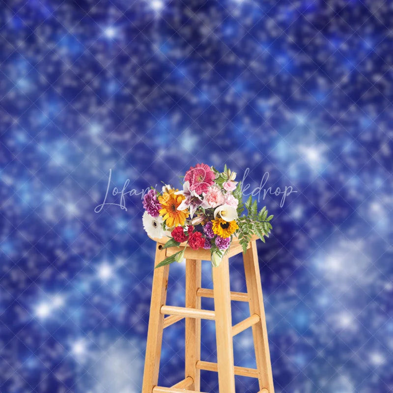 Lofaris Blue Starry Night Sky Bokeh Backdrop Sparkling Dreamy Galaxy Star Photography Background