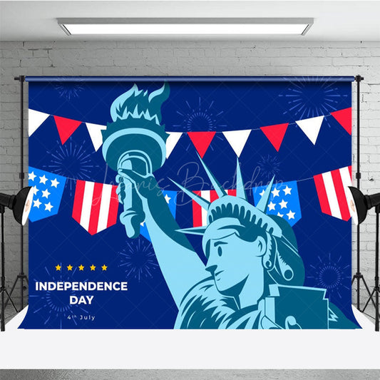 Lofaris Blue Statue Of Liberty Independence Day Backdrop