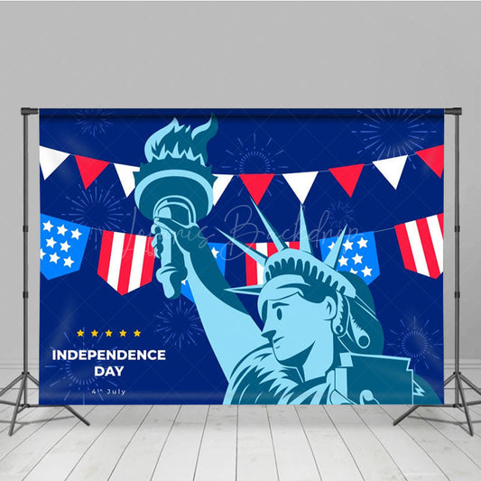 Lofaris Blue Statue Of Liberty Independence Day Backdrop