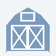 Lofaris Blue White Farm Barn Door Arch Party Decor Backdrop