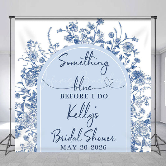 Lofaris Blue White Porcelain Custom Name Bridal Shower Backdrop