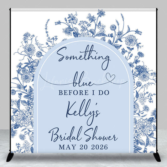 Lofaris Blue White Porcelain Custom Name Bridal Shower Backdrop
