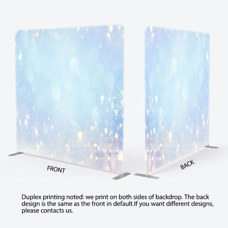 Lofaris Blurred Light Blue Bokeh Square Tension Backdrop