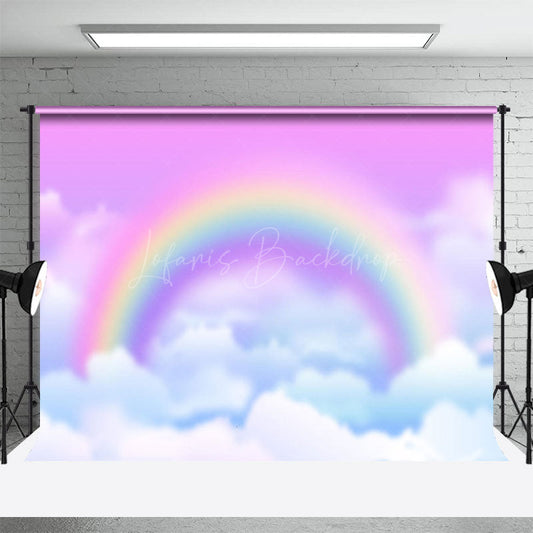 Lofaris Blurry Colorful Sky Rainbow Cake Smash Photo Backdrop